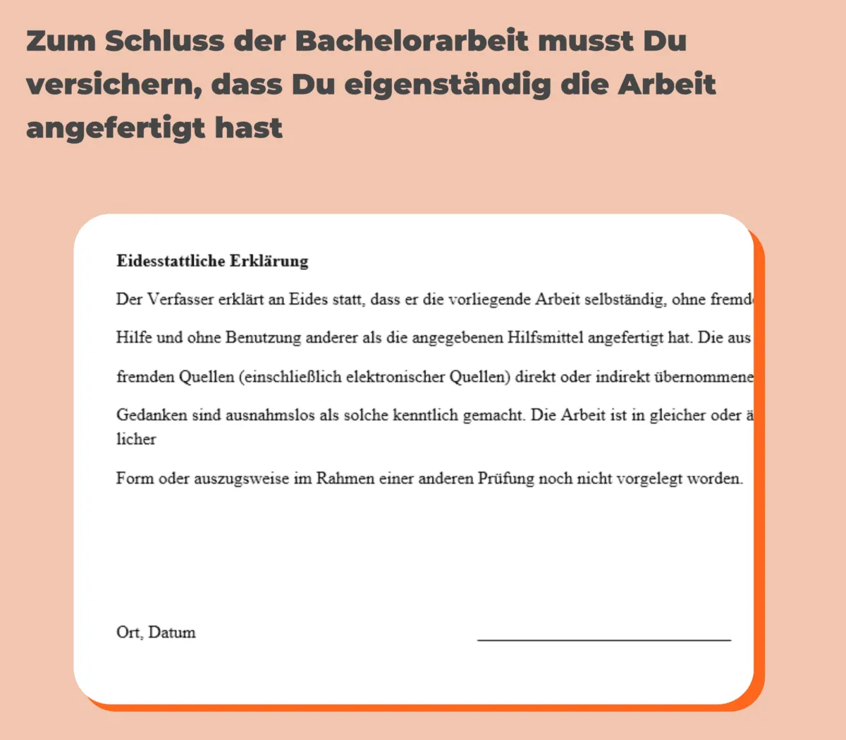 Eigenständigkeitserklärung